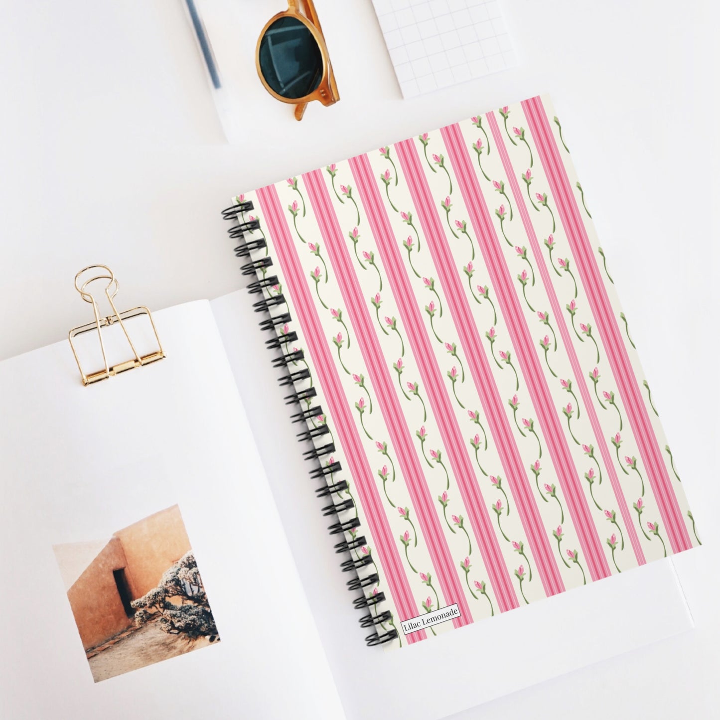 Pink Petal Pinstripe Notebook